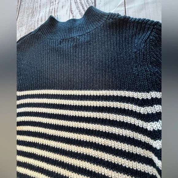 Anthropologie Maeve Divendra Navy & White Stripe Pullover Knit Sweater - Picture 8 of 11